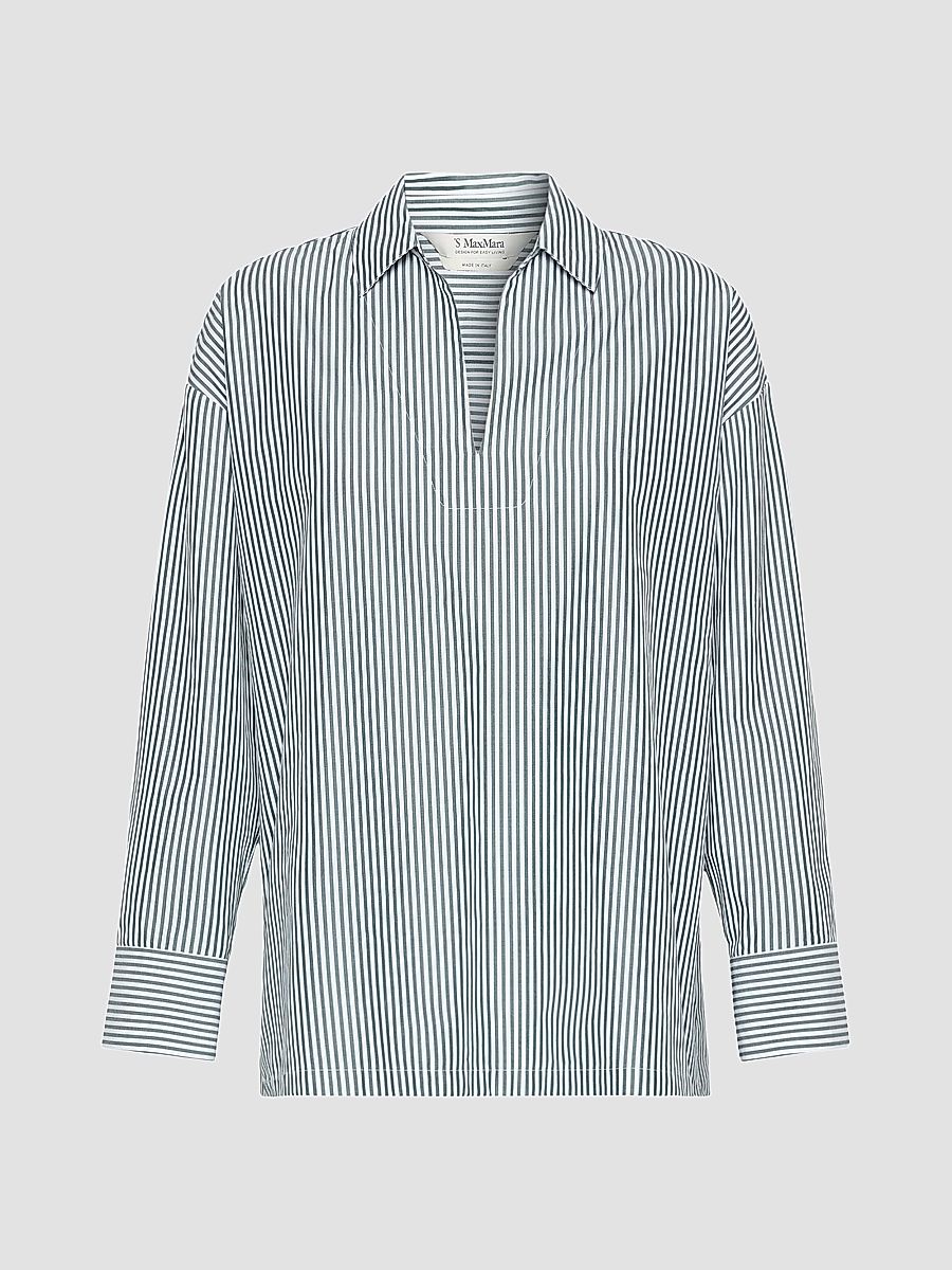 Women's Cotton Poplin Blouse Shirt - Dark Green - Size 12