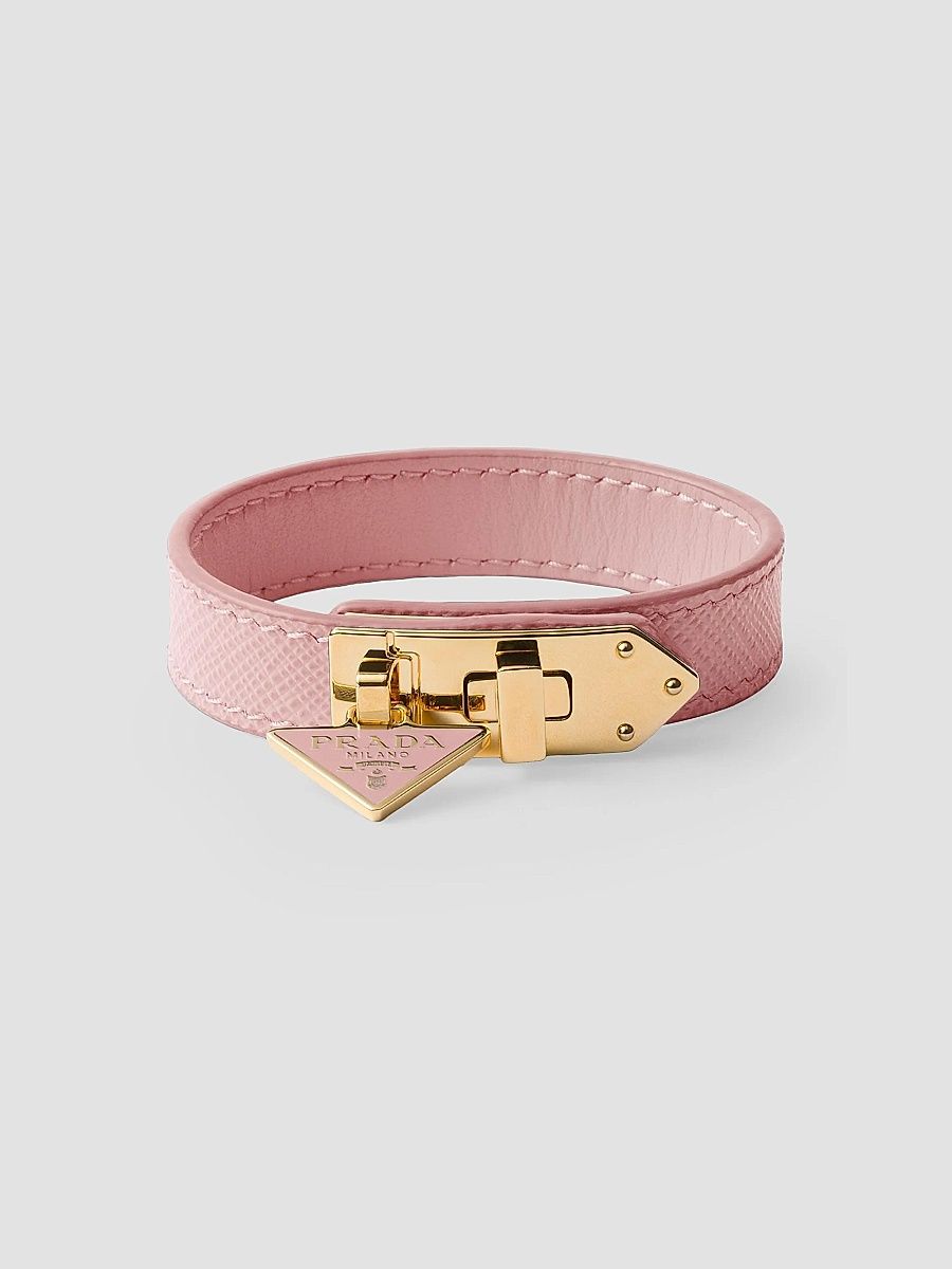 Prada Women's Saffiano Leather Bracelet - Peach - Size Large