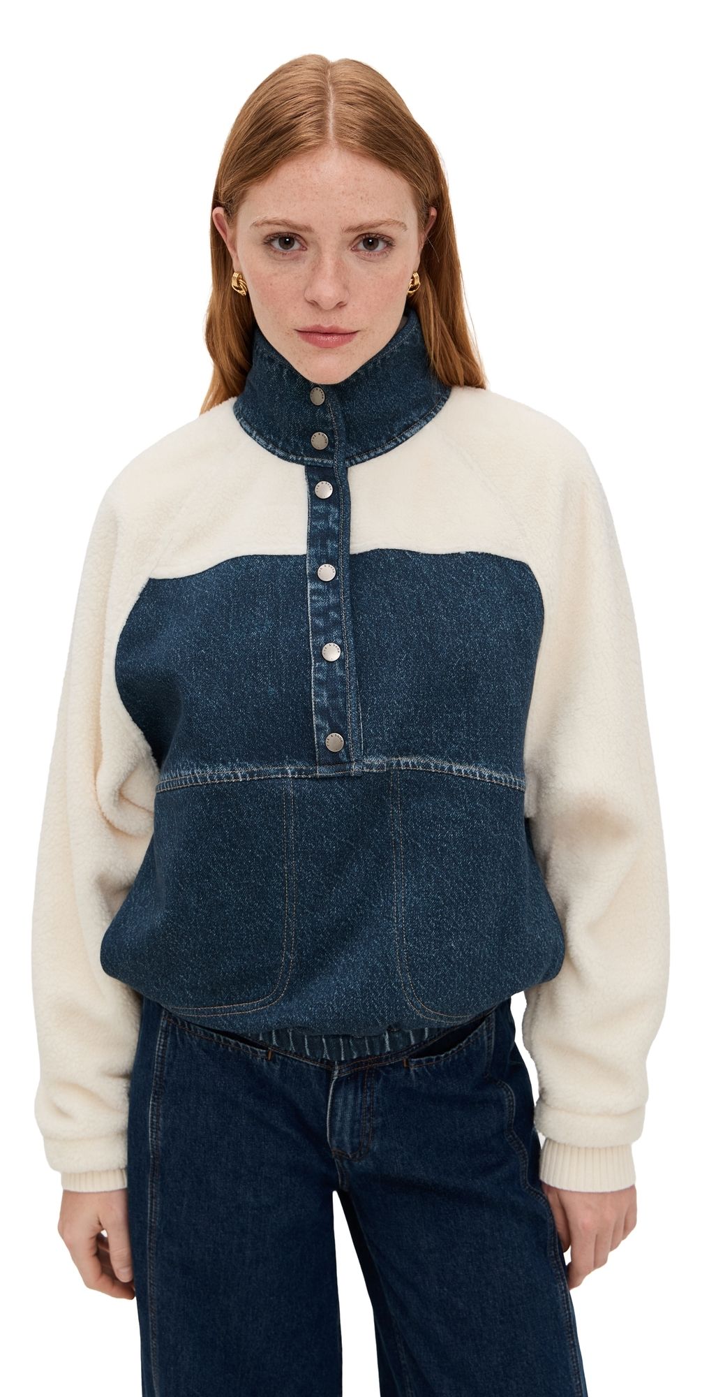 rag & bone Miramar Fleece Sherpa Popover Almda L