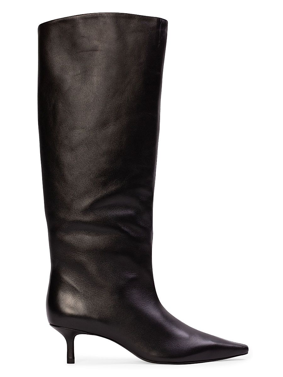 Women's Sutton 50MM Leather Boots - Black Leather - Size 10