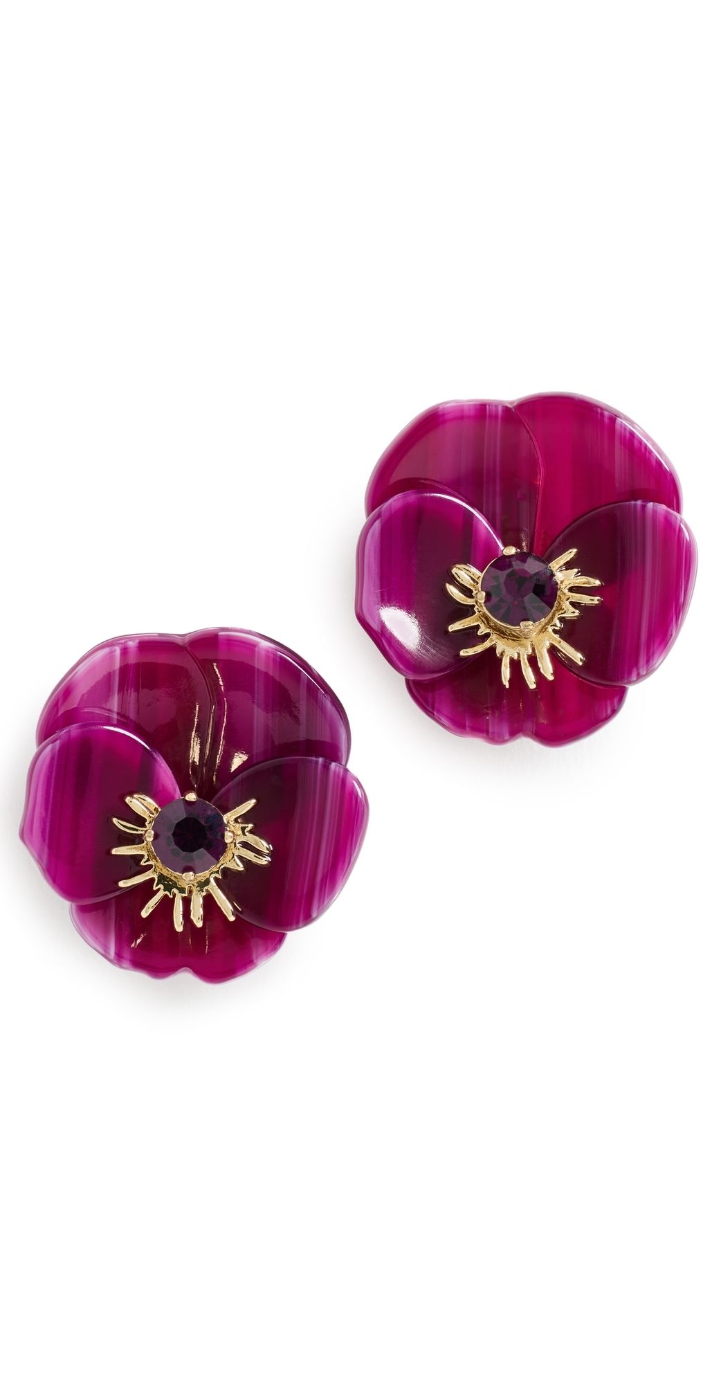 Lele Sadoughi Pansy Button Earrings Wildberry One Size