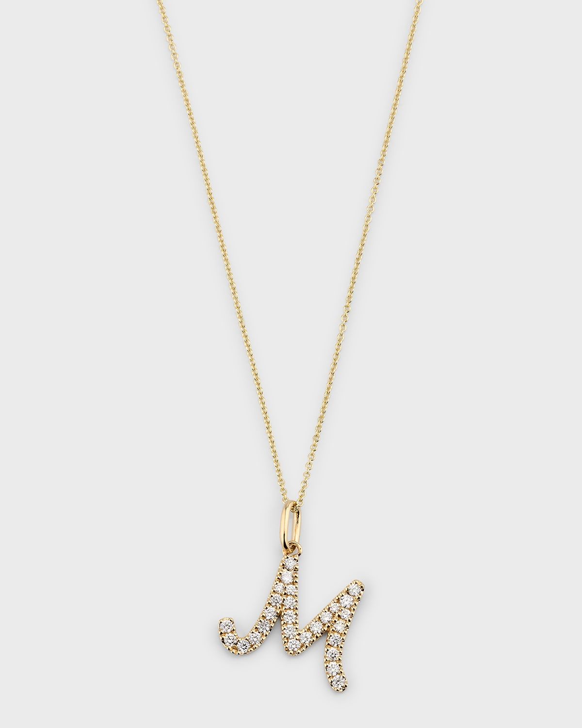 14k Diamond Pave Initial Necklace