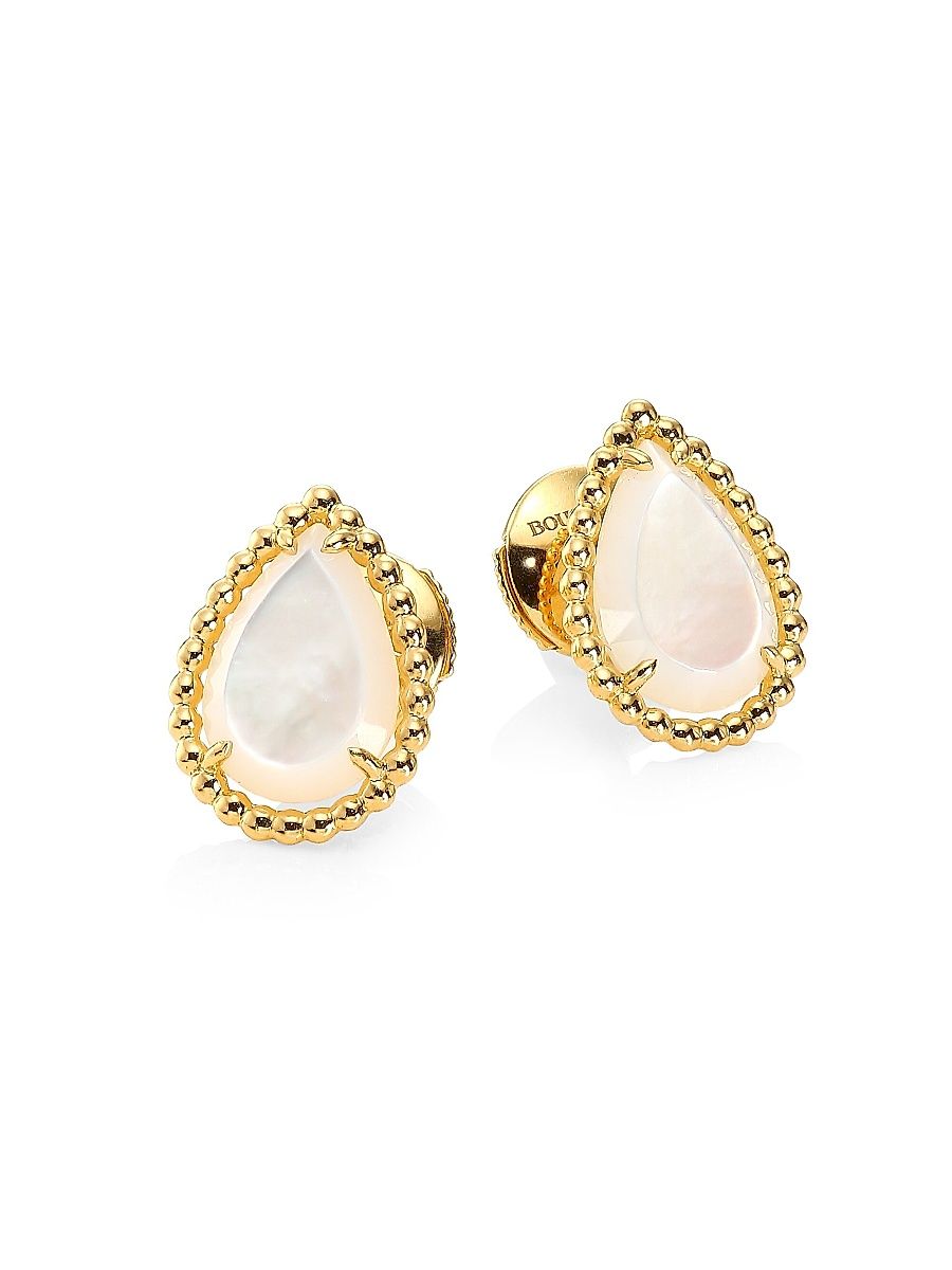 Women's Serpent Bohème 18K Yellow Gold & Mother-Of-Pearl Stud Earrings - Gold