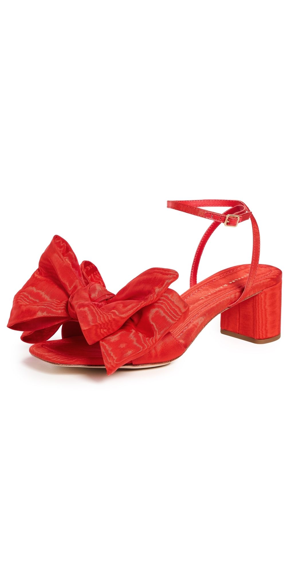 Loeffler Randall Carmen Mid Heel Bow Sandals Red 5
