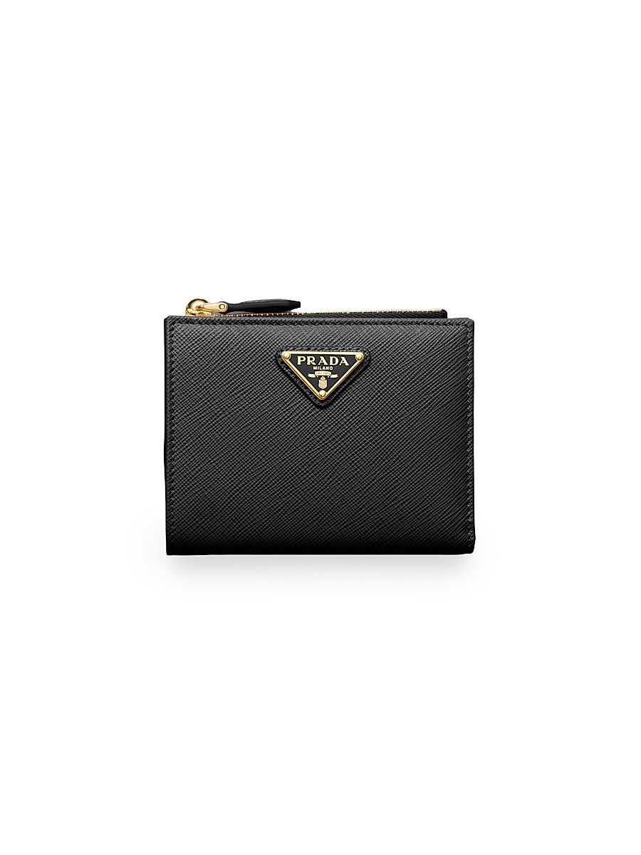 Women's Small Saffiano Leather Wallet - Black