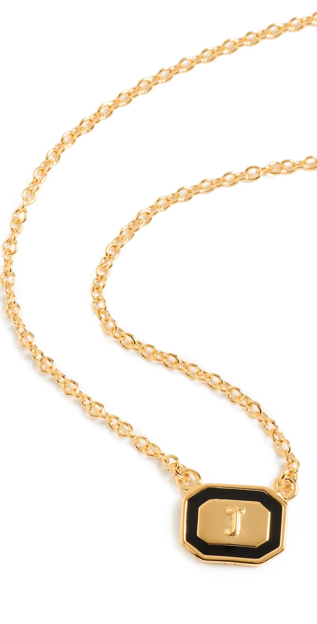 Gwen Beloti Initial Gold Block Pendant Necklace S One Size