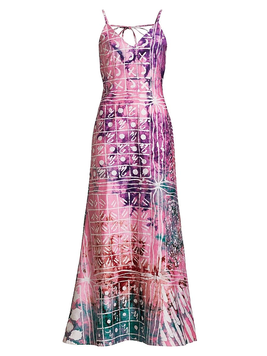 Women's Yemisi Hand-Painted Maxi Dress - Pink - Size Small