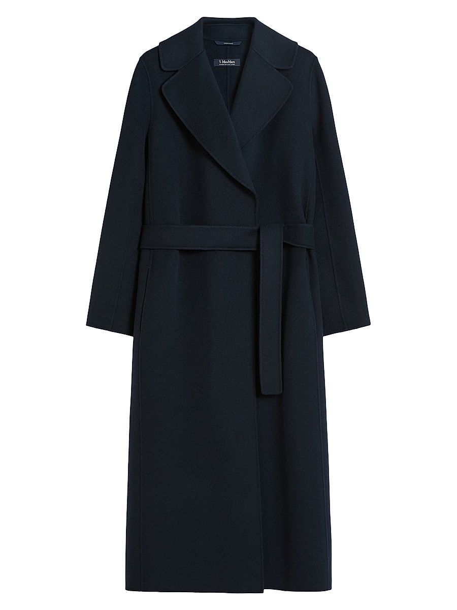 Women's Poldo Wool Belted Wrap Coat - Midnightblue - Size 16