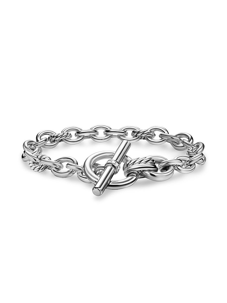 Women's DY Mercer Toggle Chain Bracelet in Sterling Silver - Diamond - Size Medium