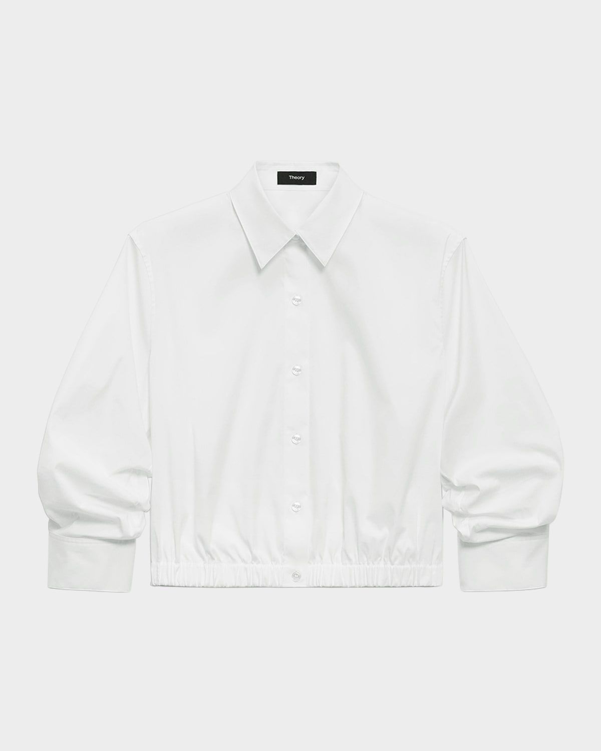 Fixed-Sleeve Poplin Top