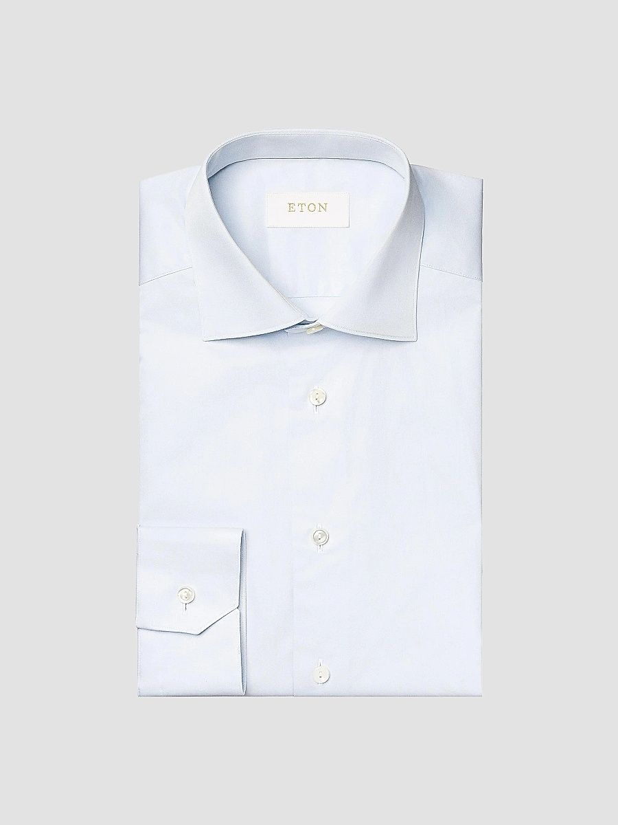 Eton Men's Slim-Fit Elevated Twill Shirt - Blue - Size 14.5