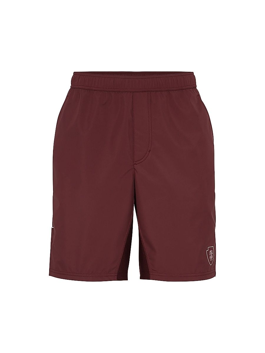 Men's Nylon Shorts with Logo - Amaranth Red - Size XXL