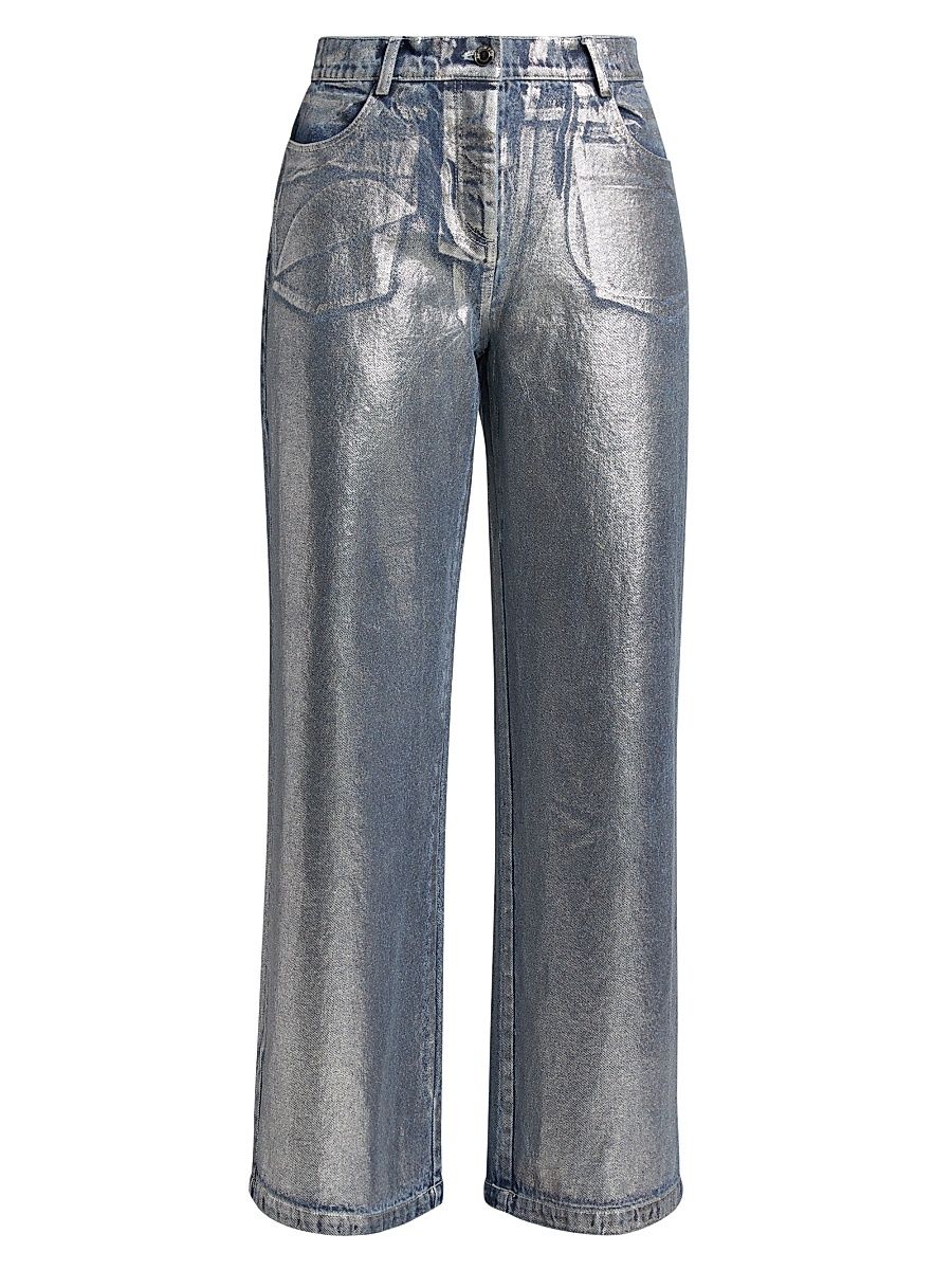 Women's Sabrina Silver Foil Jeans - Silver Foil - Size 4