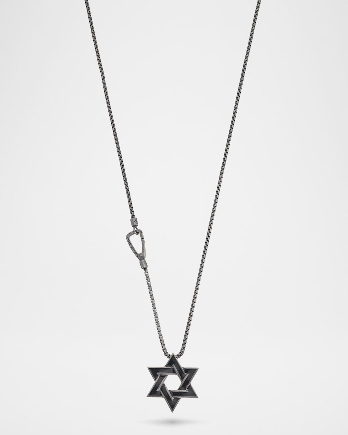 Men & apos;s Brushed Burnish Silver Pendant Necklace with Enamel