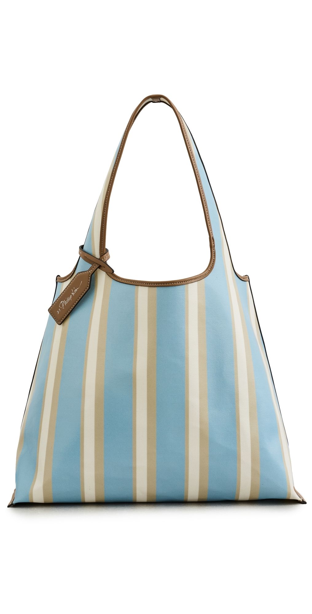 3.1 Phillip Lim Dual Stripe Market Tote Blue/Pink Multi One Size