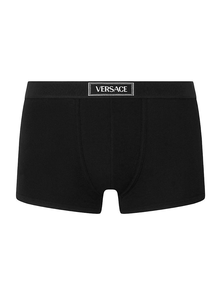 Men's Logo Cotton-Blend Boxer Briefs - Black - Size XL