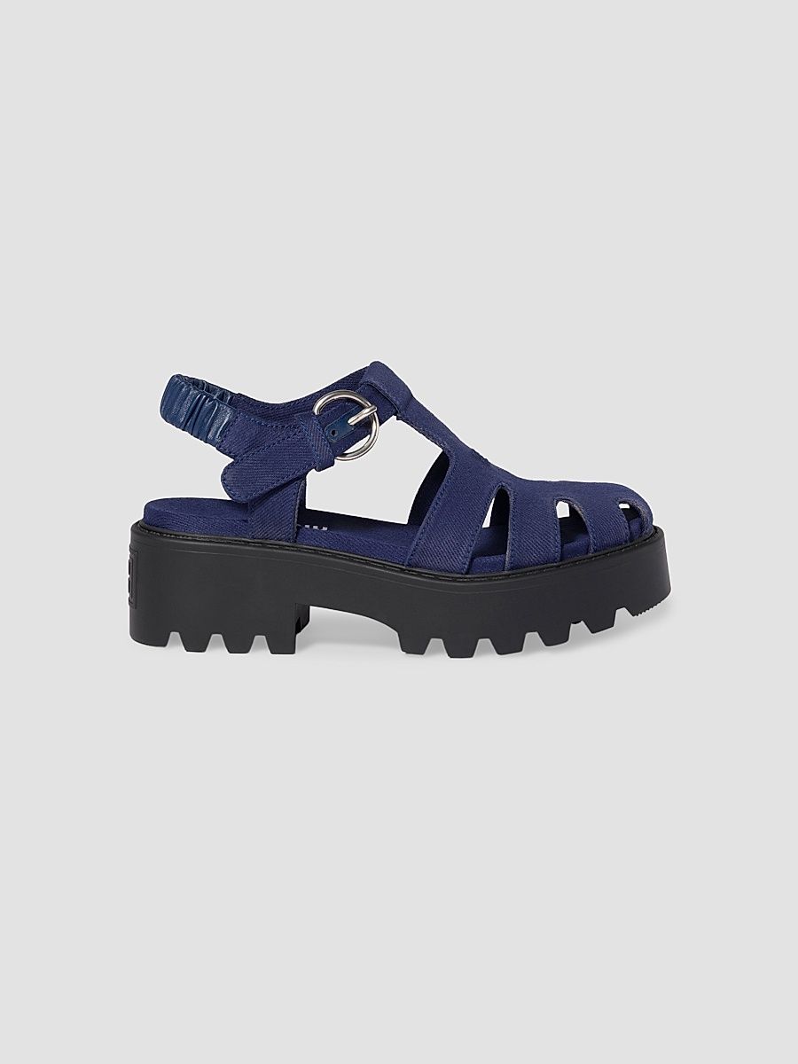 Women's Gabardine Sandals - Blue - Size 5