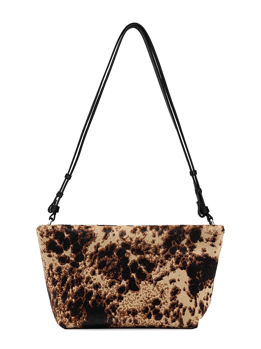 Women's Bond Printed Calf-Hair Shoulder Bag - Dark Brown Multi