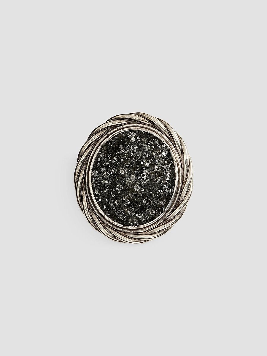 Ralph Lauren Women's Antiqued Twisted-Frame Pyrite Brooch - Antique Silver