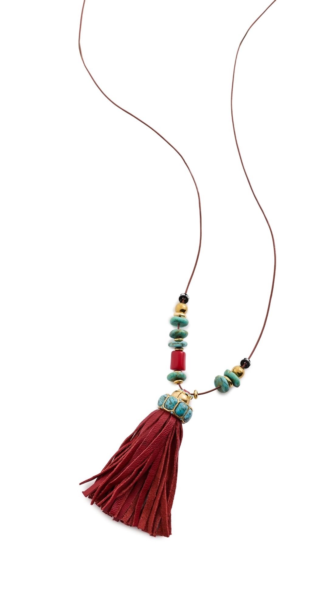 Elizabeth Cole Ponsie Necklace Red Turquoise One Size