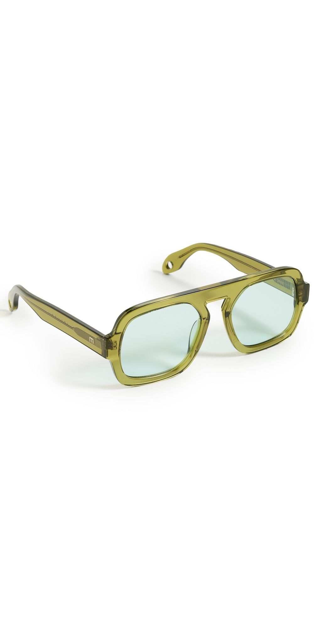 Elisa Johnson Jane Sunglasses Olive Green One Size