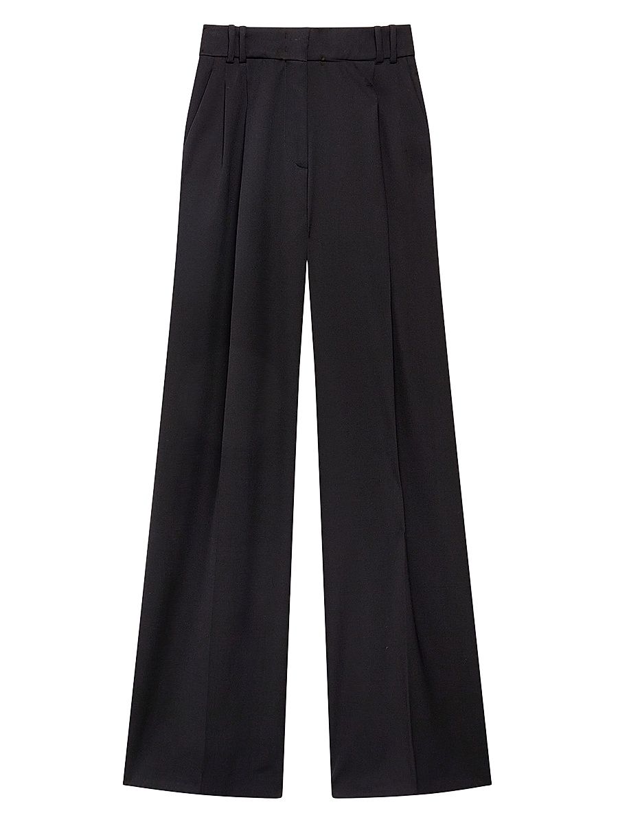 Women's Twill Pleated Trouser - Black - Size 14
