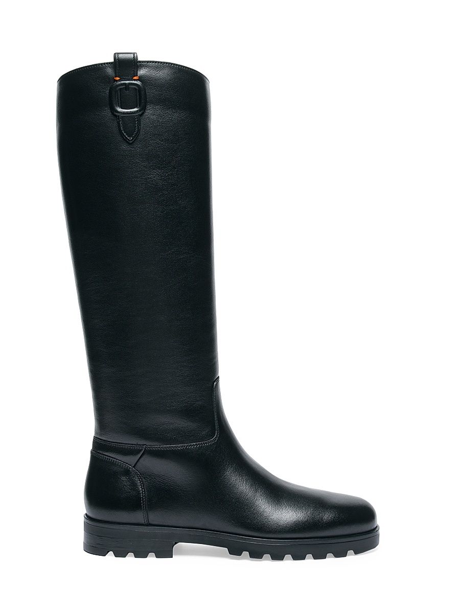 Women's Bess Leather Knee-High Boots - Black - Size 11