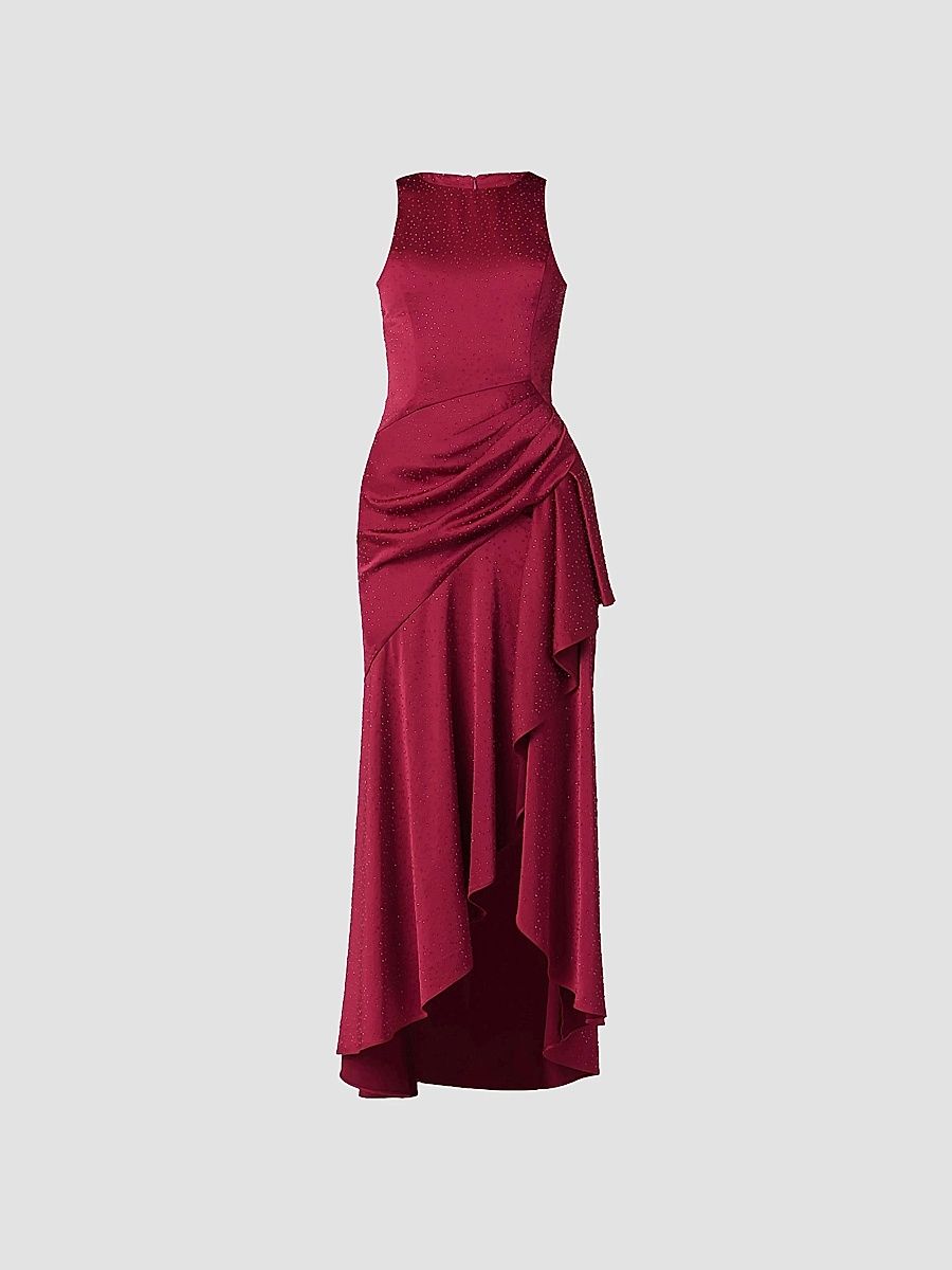 Shoshanna Women's Verena Draped Midi-Dress - Wine - Size 12