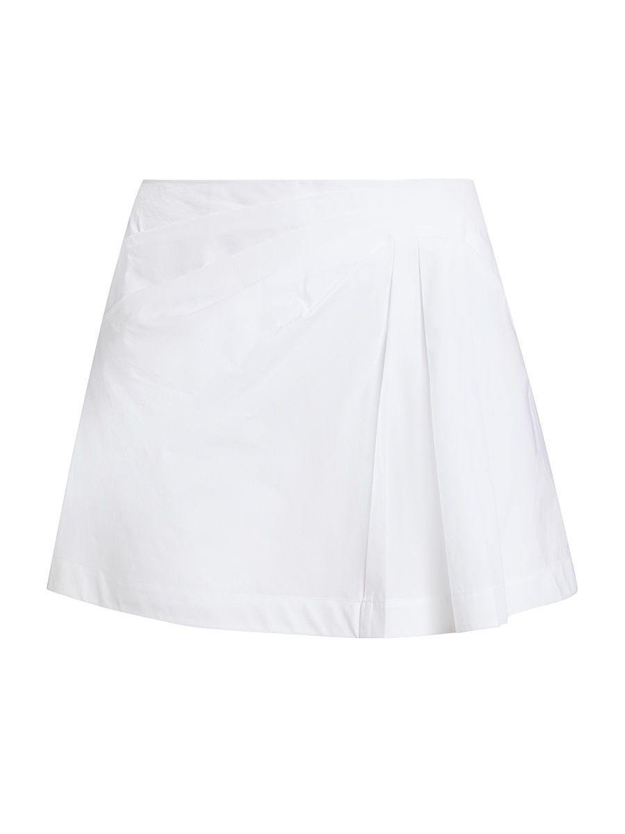 Women's Devlin Cotton Pleated Miniskort - White - Size 0