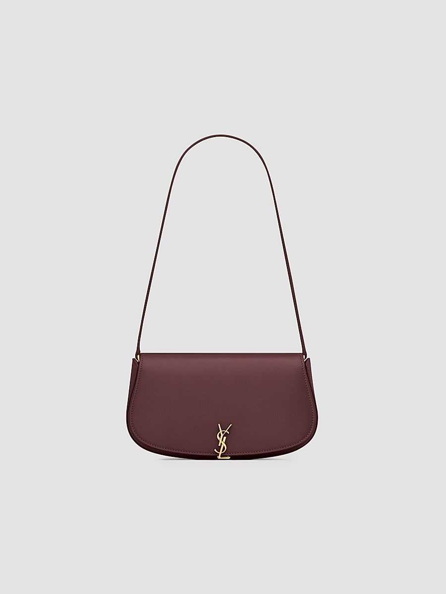 Saint Laurent Women's Mini Voltaire Shoulder Bag in Box - Rouge Cabernet