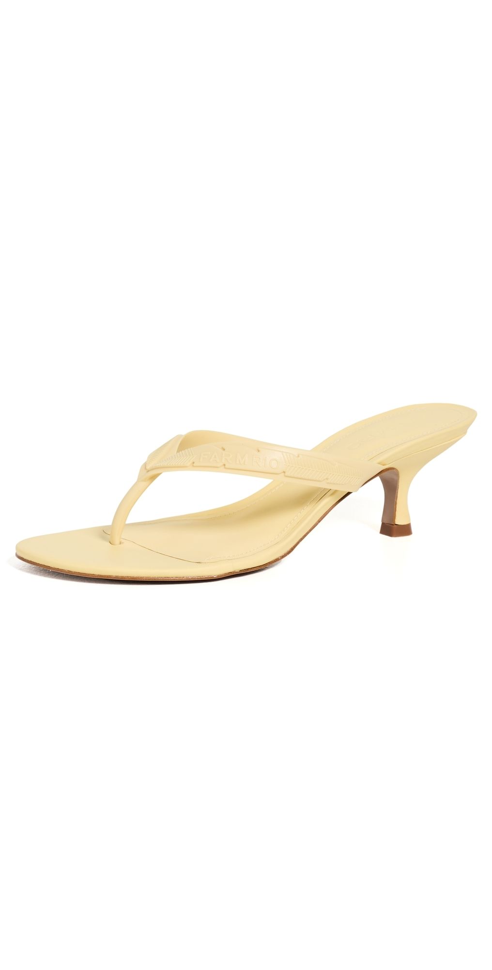 FARM Rio Rob Kitten Heel Sandals Pale Banana 7.5