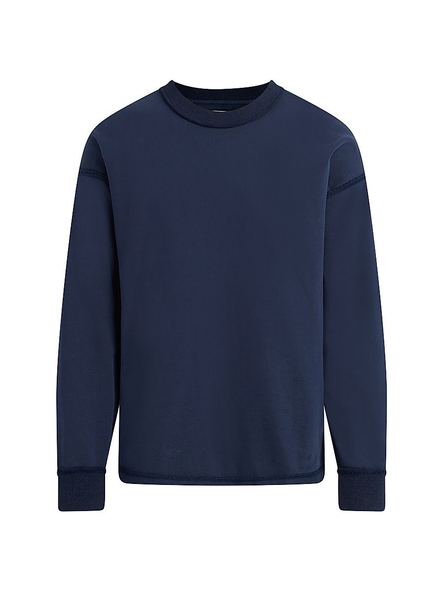 Men's Cotton Crewneck Sweatshirt - Deep Navy - Size XXL