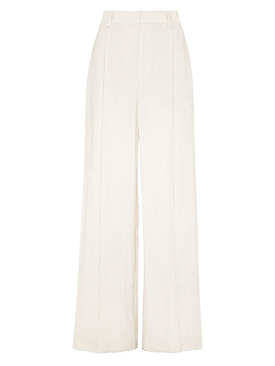 Women's Fluid Corduroy Sartorial Track Trousers - Butter - Size 14