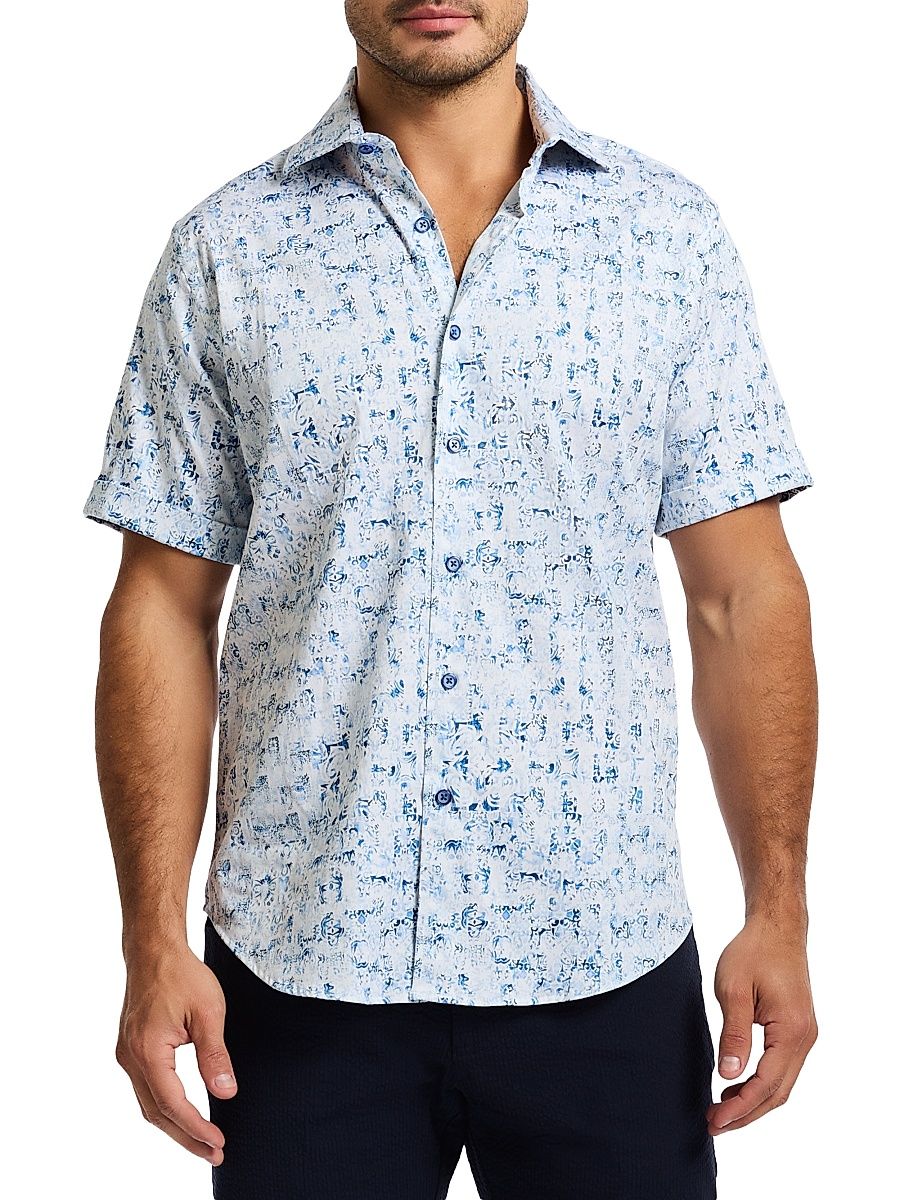 Men's Makemo Woven Shirt - Blue - Size XXL