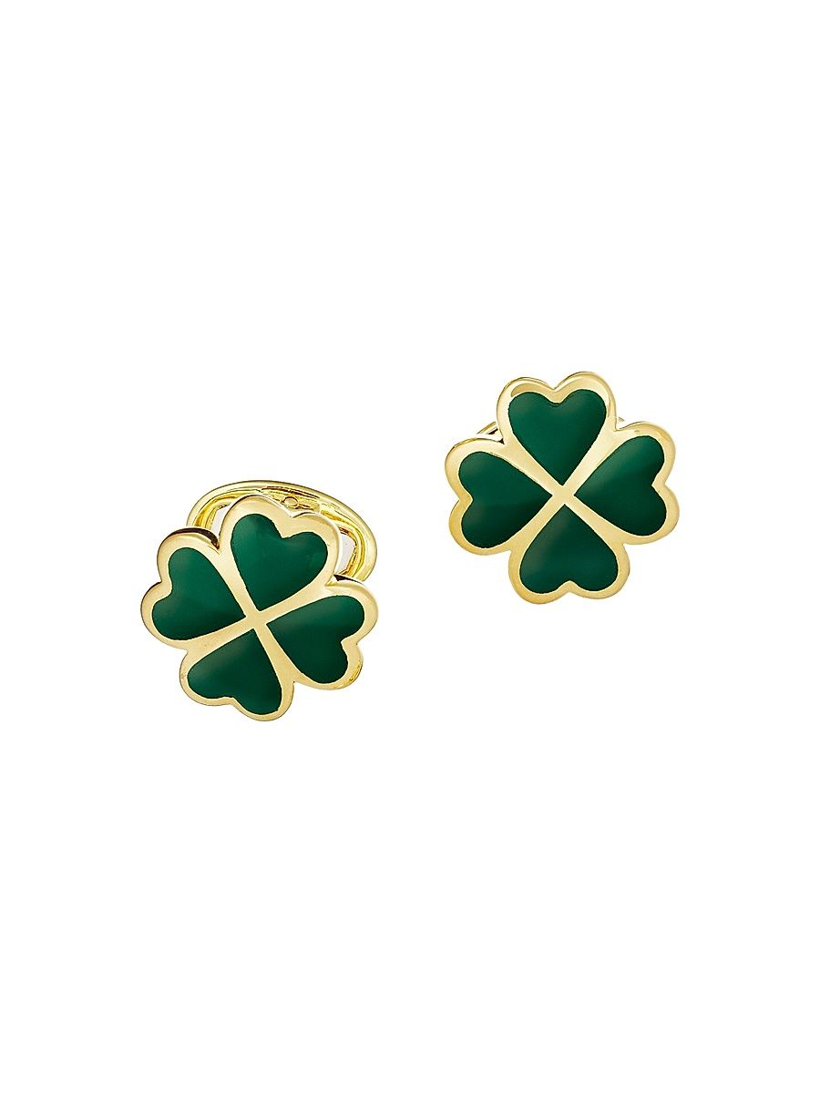 Men's 18K Gold Vermeil & Green Onyx Clover Cufflinks