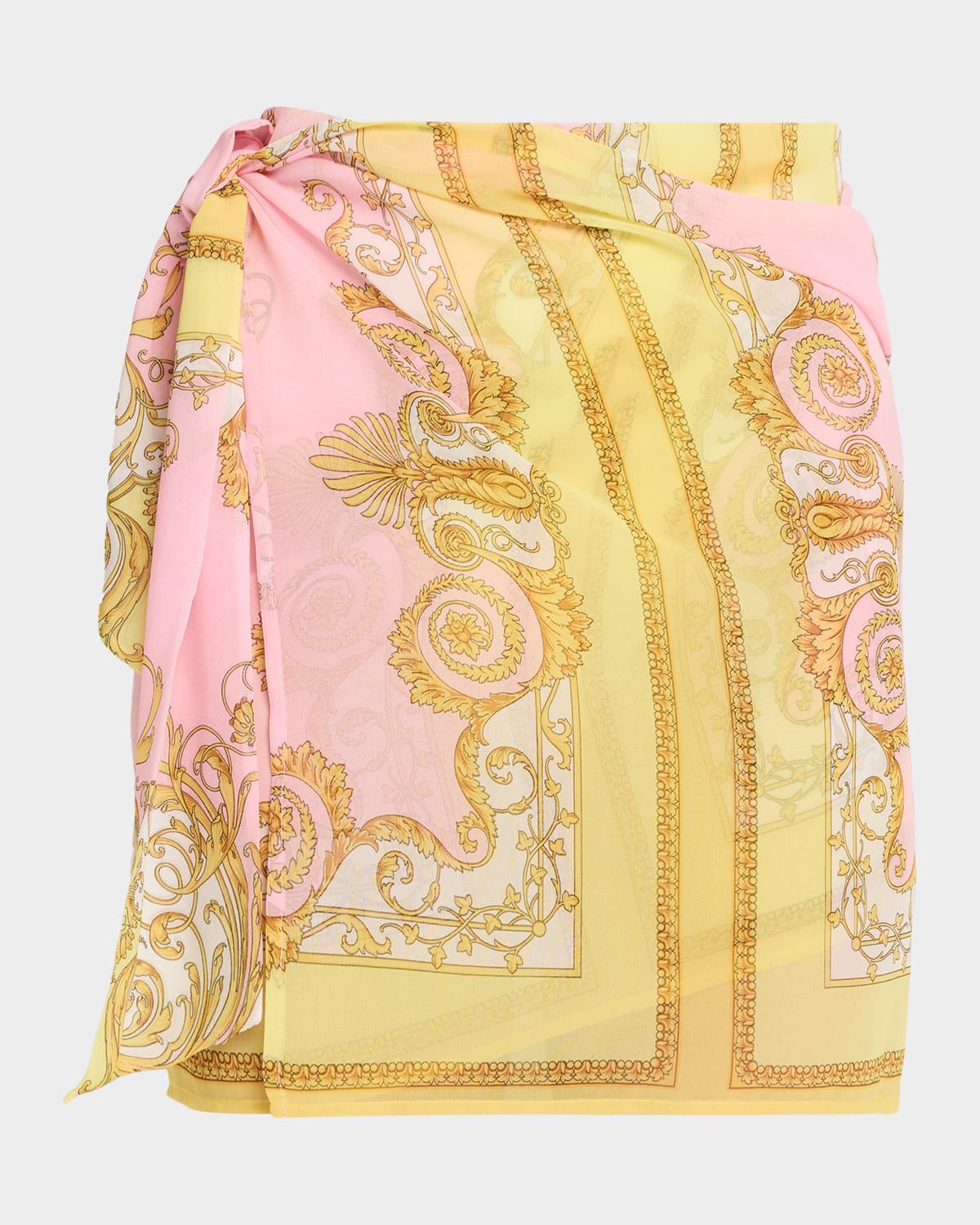 Barocco-Print Pareo Skirt