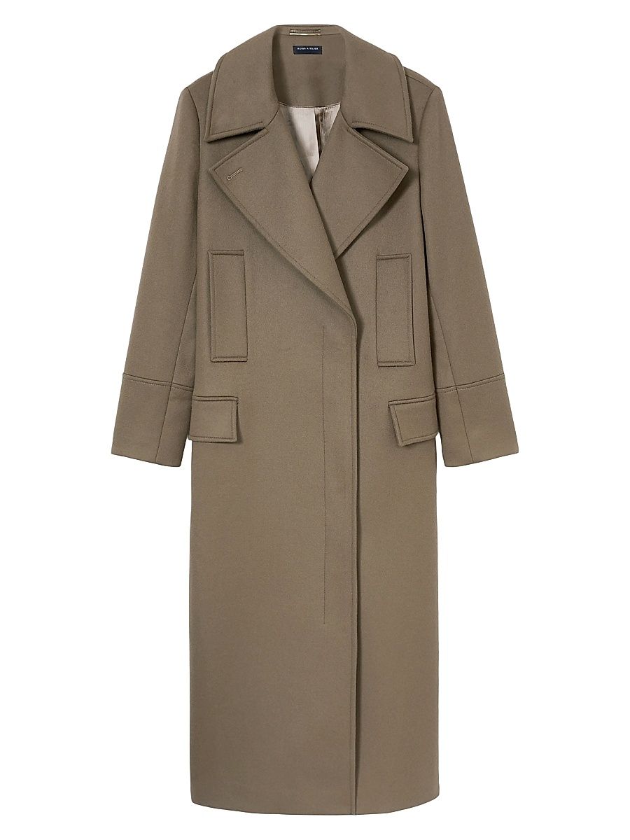 Women's Neave Wool-Blend Double-Breasted Coat - Khaki - Size 4