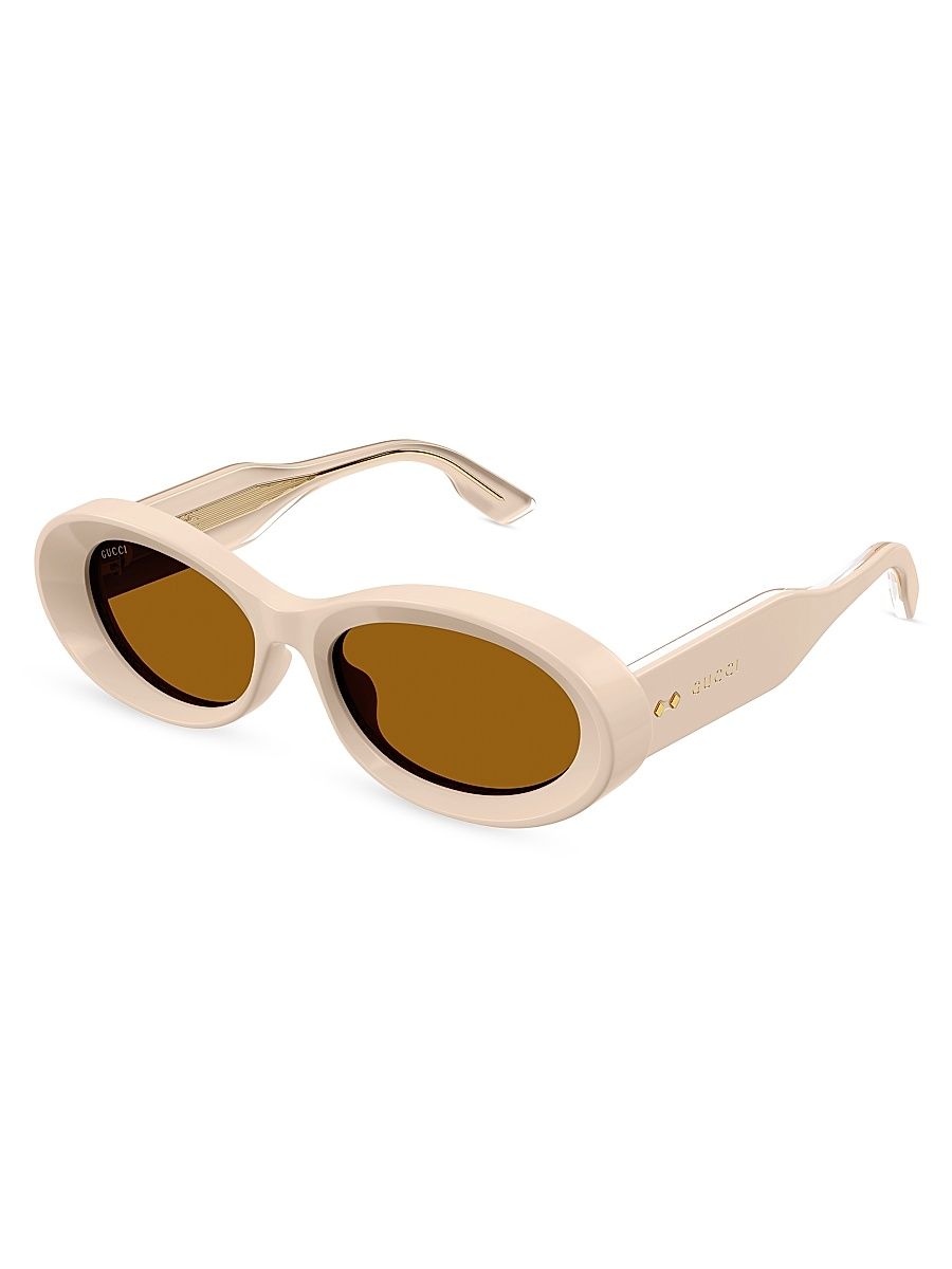 Women's Thickness 54MM Oval Sunglasses - Beige Brown