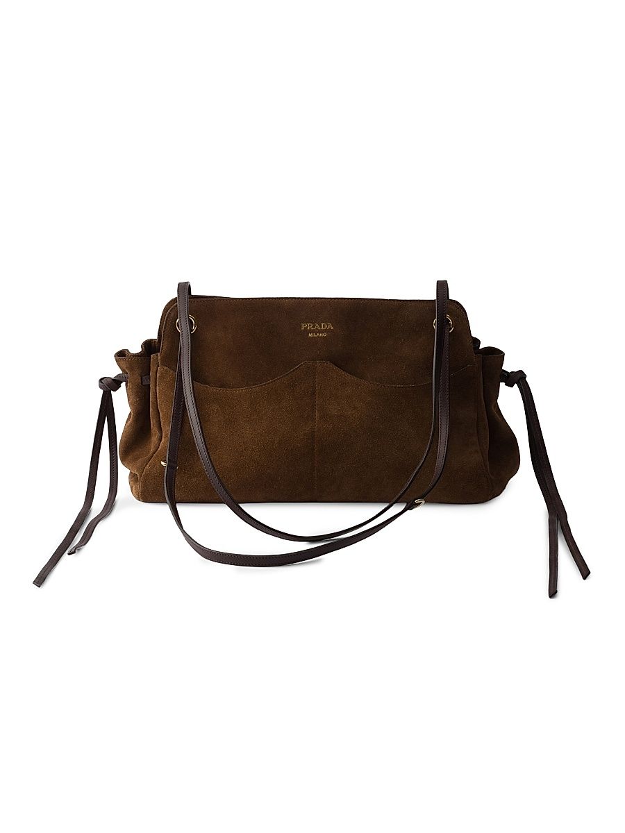 Women's Carry Large Suede Tote Bag - Brown