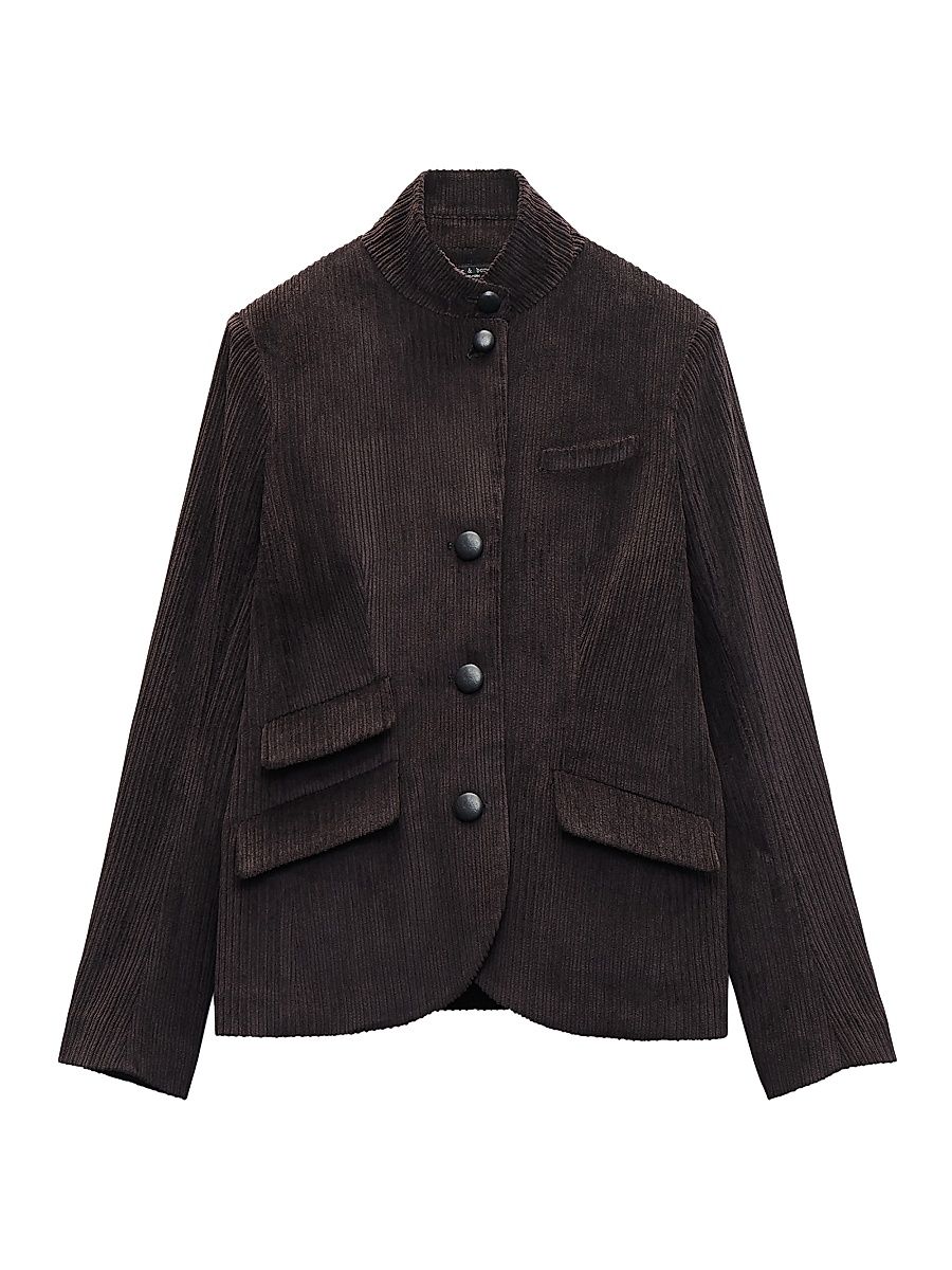 Women's Slade Corduroy Single-Breasted Blazer - Brown - Size 6