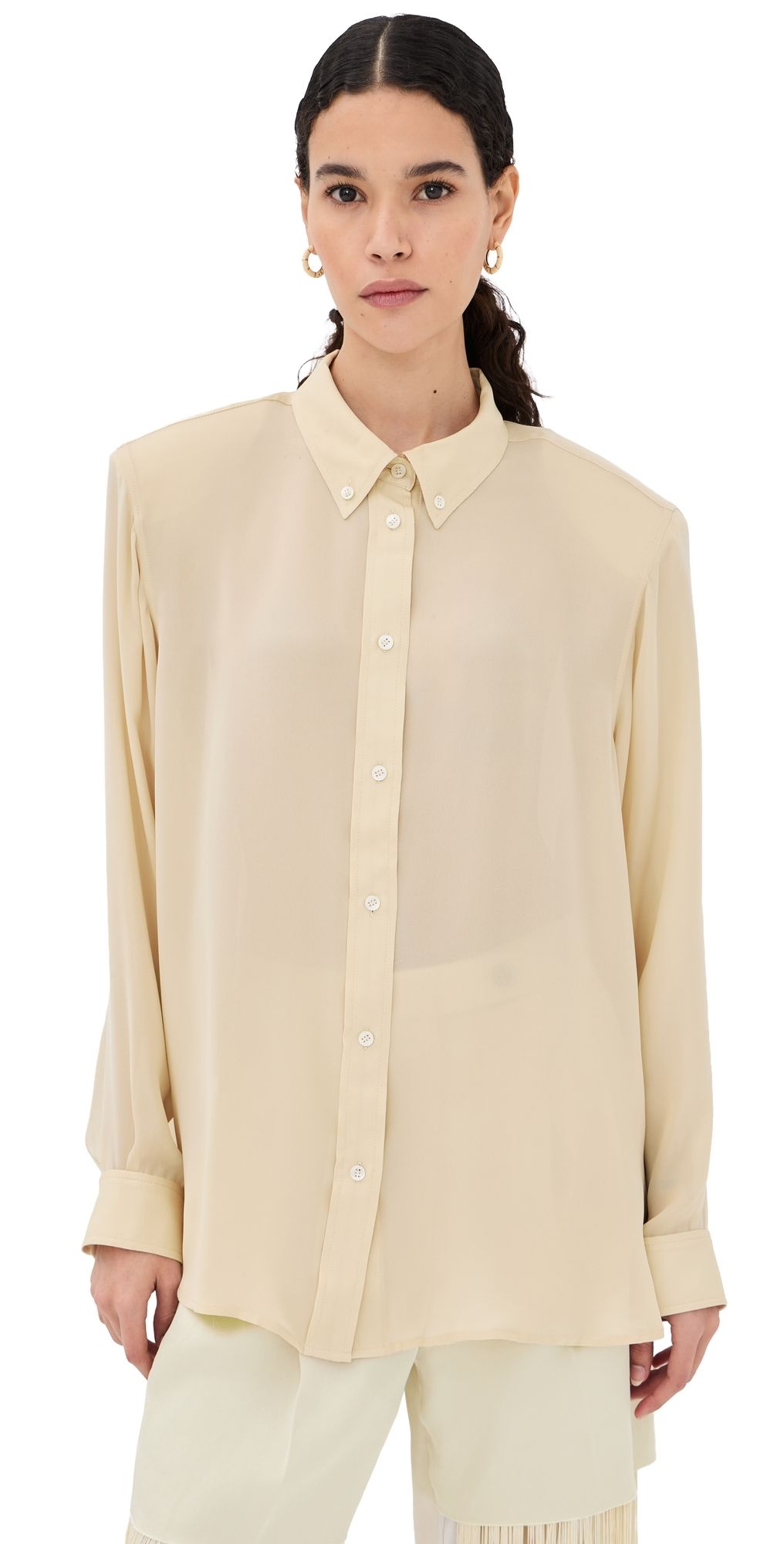 FRENKEN Ralf Silk Classic Oversized 1980's Men's Shirt Butter 36