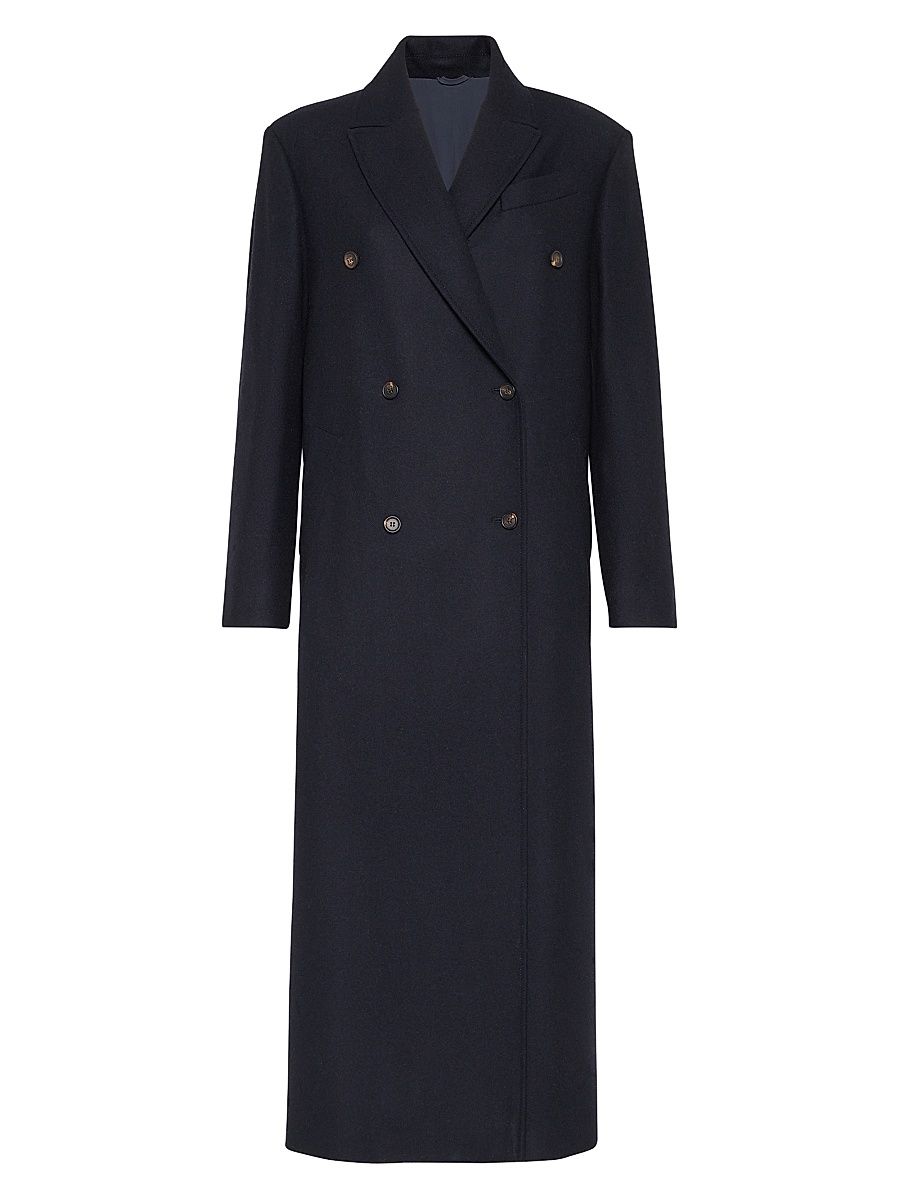 Women's Lightweight Wool Cloth Coat with Monili - Night - Size 12