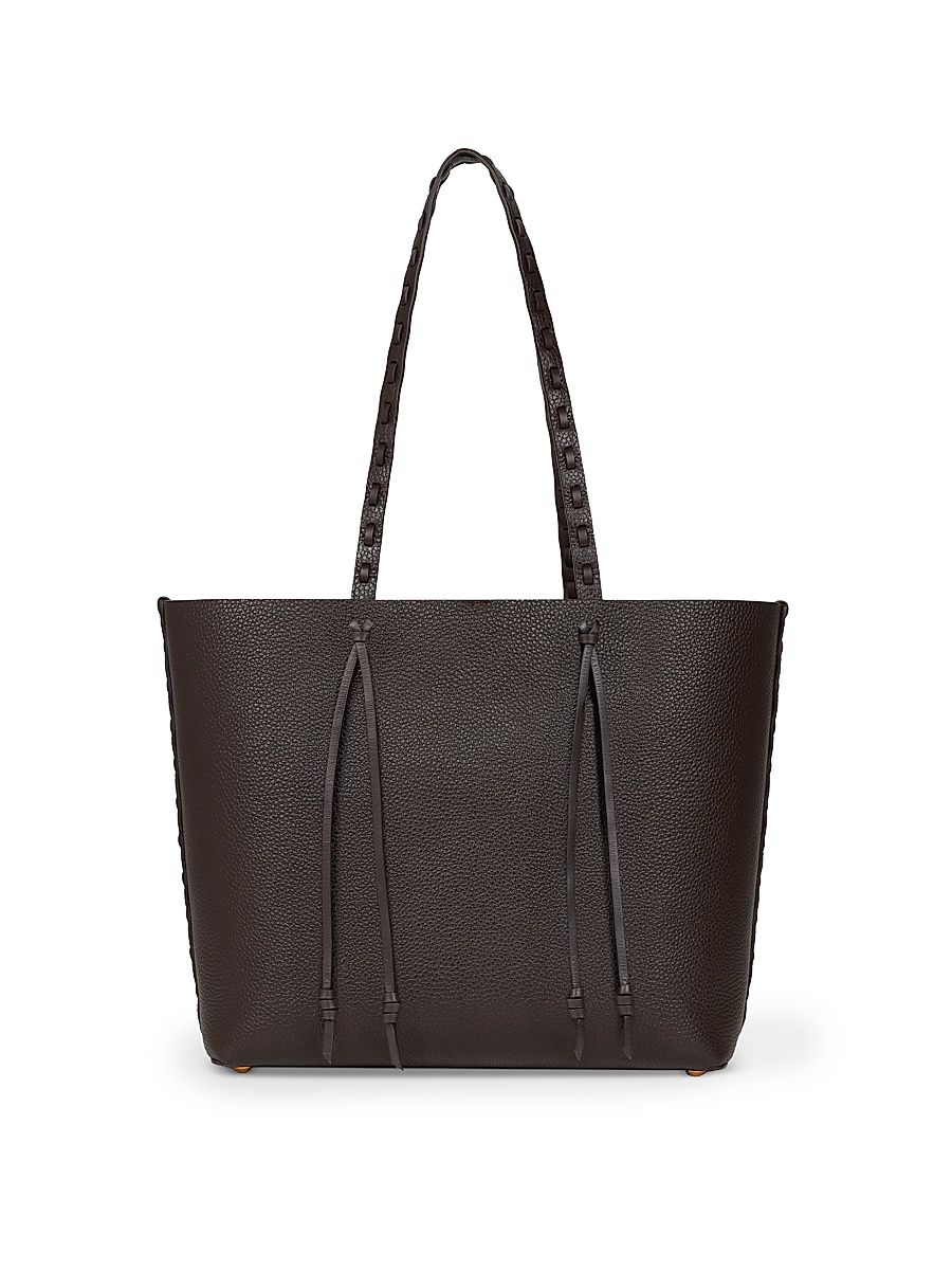 Women's Essential Leather Shopping Bag - Terra Di Siena