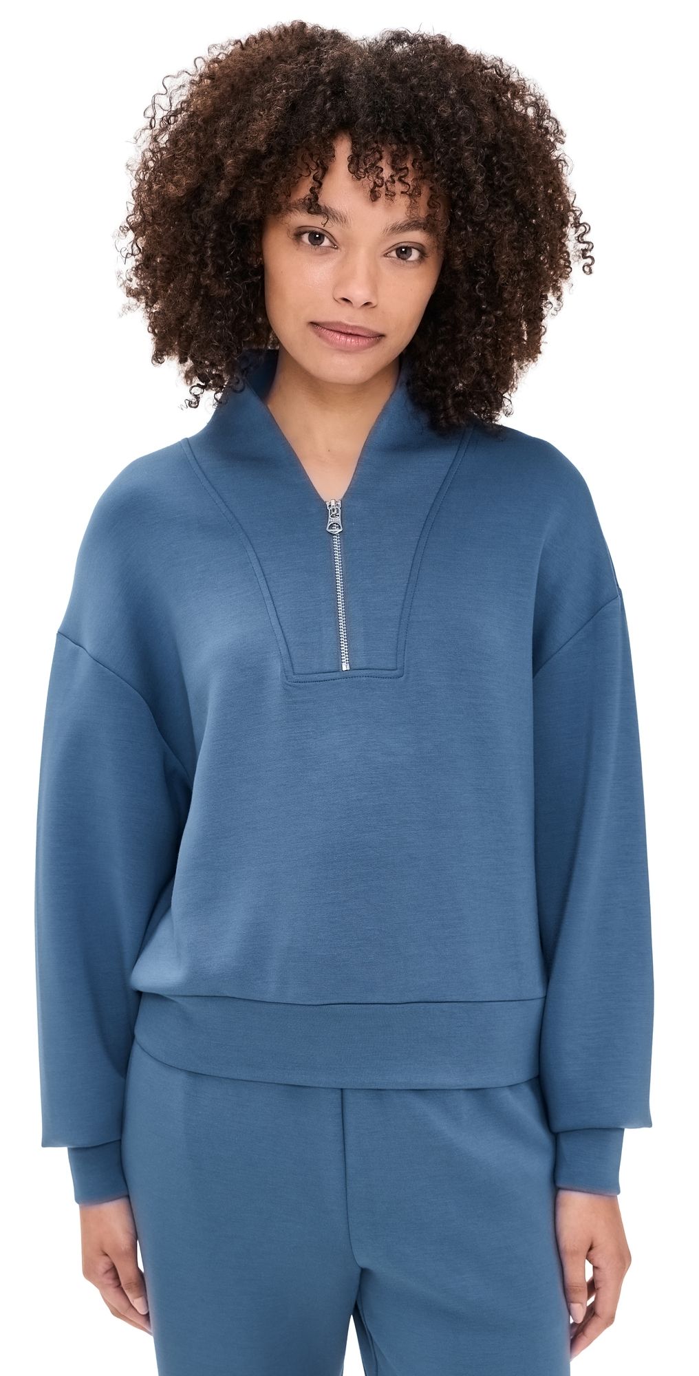 Varley Super-Soft Quarter Zip Pullover Bijou Blue L