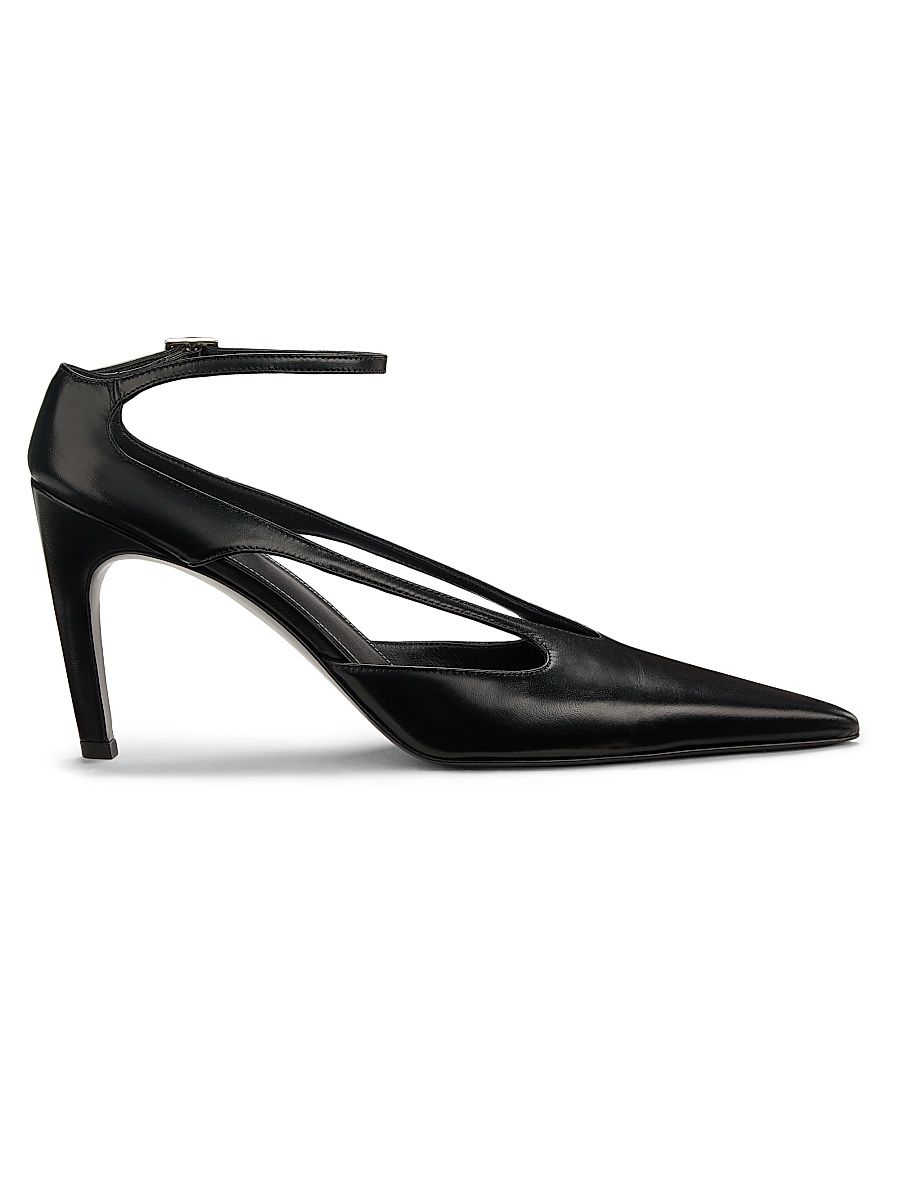 Women's 85MM Stiletto Leather Pumps - Black - Size 11