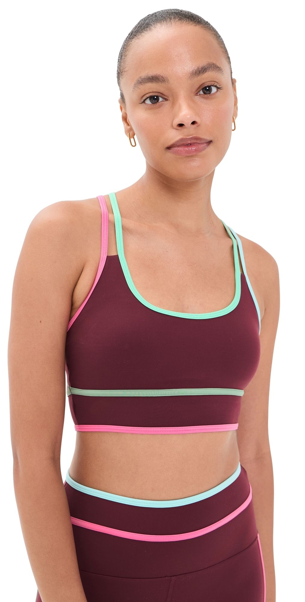 Beach Riot Anari Sports Bra RASPBERRY BLOOM COLORBLOCK XL