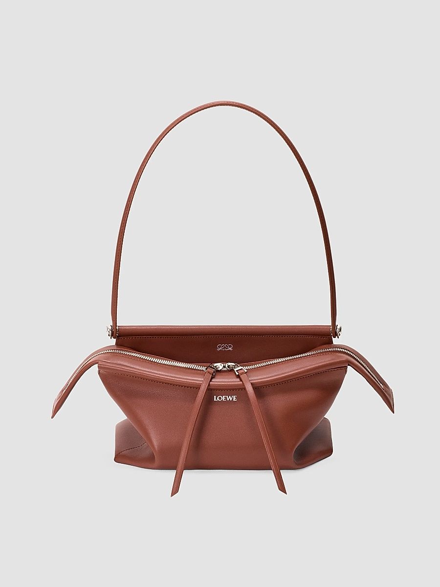 LOEWE Women's Whisker Small Leather Shoulder Bag - Cognac