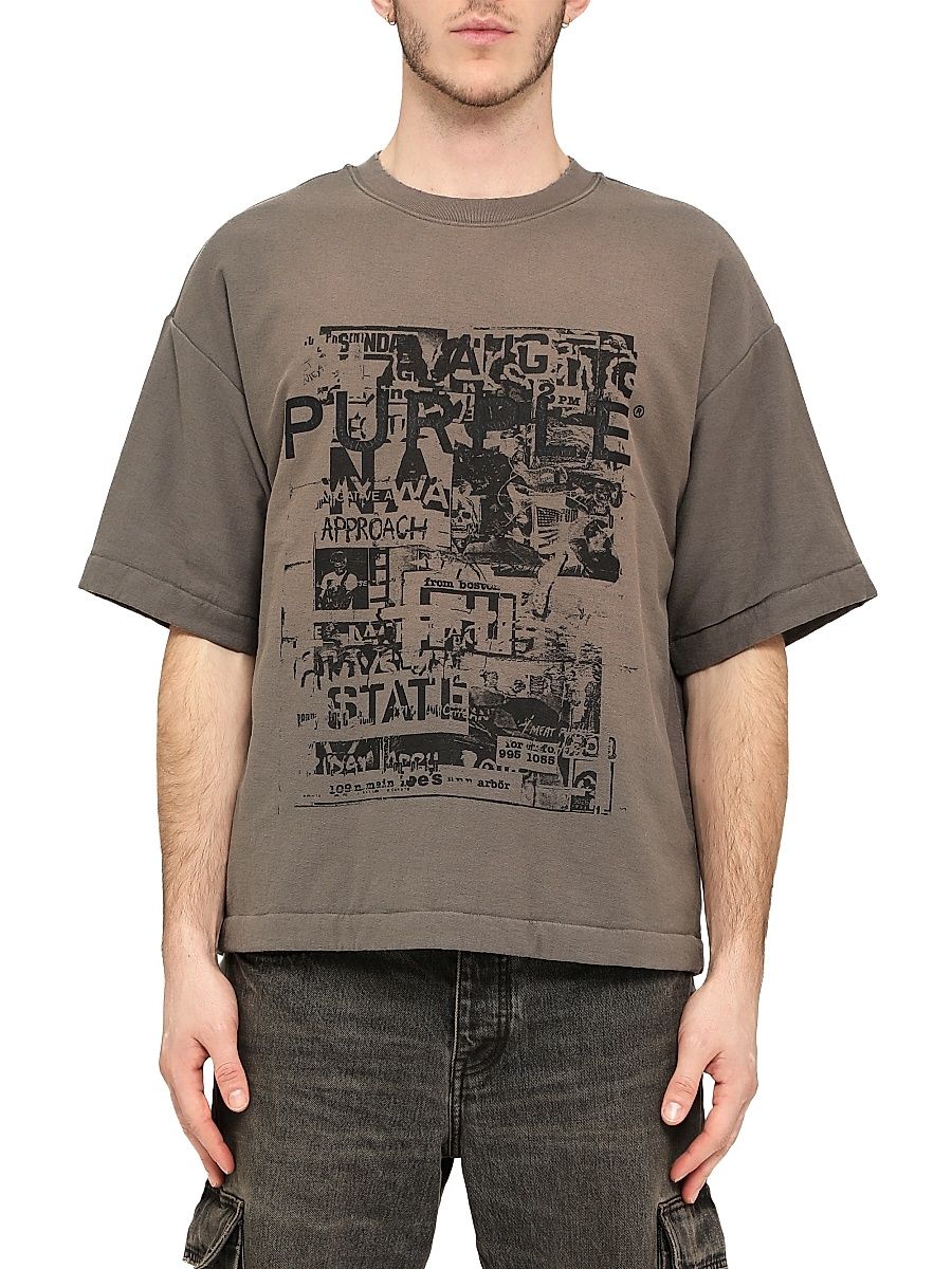 Men's Logo Graphic Cotton Jersey T-Shirt - Grey - Size XXL