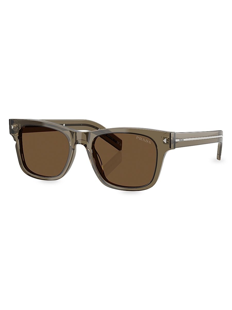 Men's 55MM Rectangular Sunglasses - Dark Brown