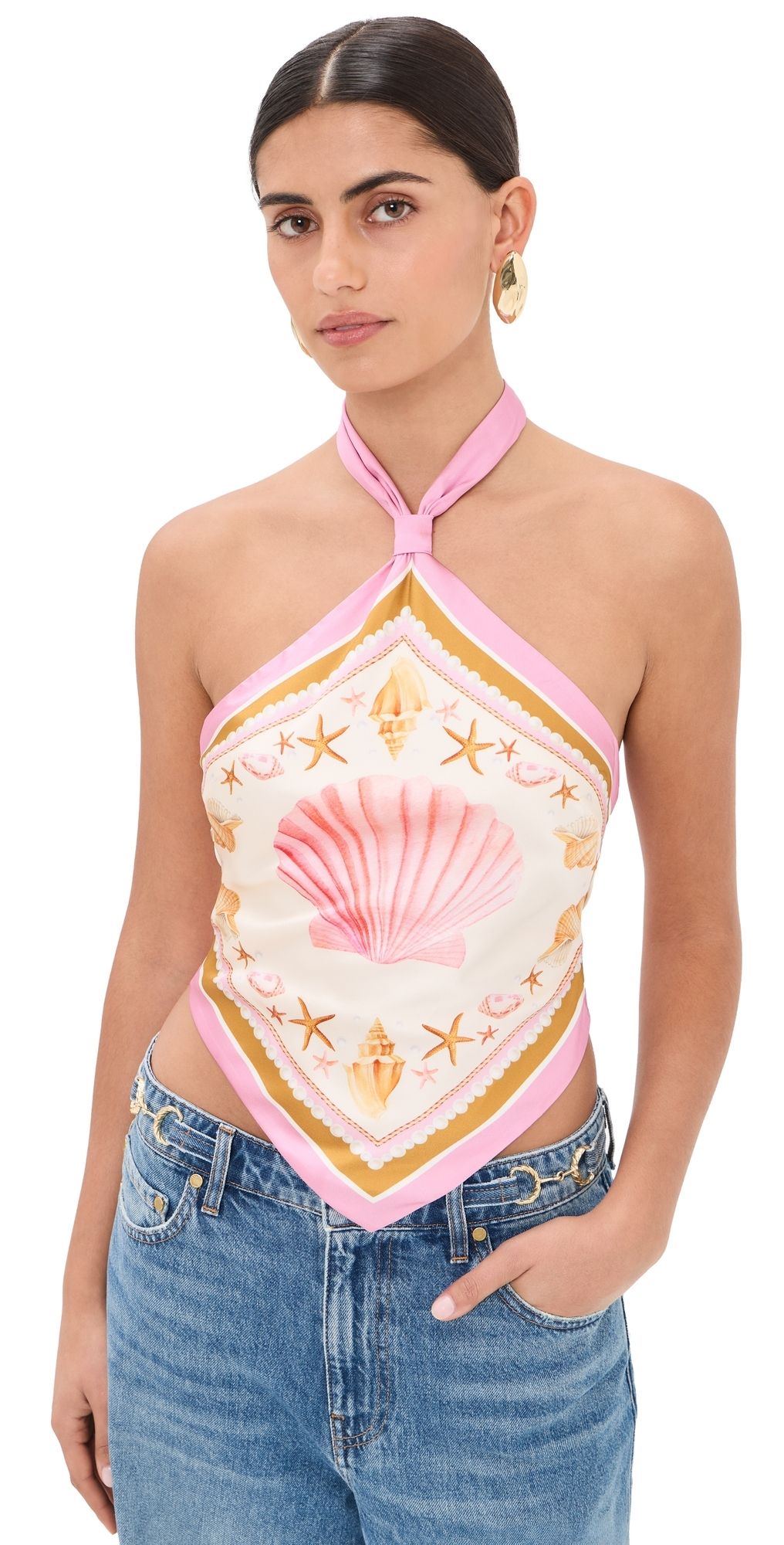 Retrofête Jamie Scarf Top Ochre Shell Foulard S